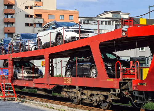 Ankunft in Feldkirch, unser Auto ist bereit zur Abfahrt
