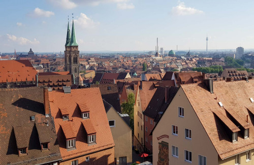 Nürnberg, Blick von der Kaiserburg auf die Altstadt