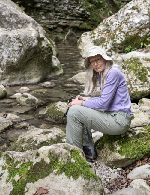 Rosmarie - am Weg zum Kozjak-Wasserfall