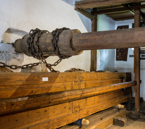 Die Antriebswelle der Mangel