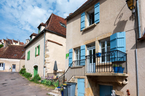 Unser Quartier in Semur-en-Auxois (mit den blauen Fensterläden)