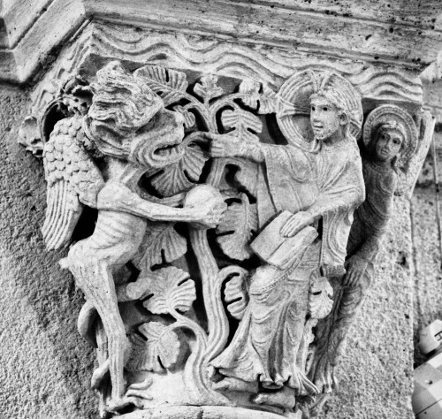 Kapitell "Versuchung Jesu", Saint-Andoche, Saulieu