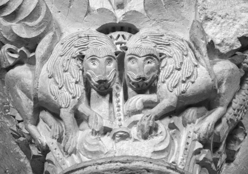Zwei Löwen, Kapitell in Vézelay