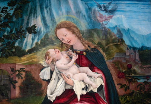 Matthias Grünewald, Isenheimer Altar, Maria mit Jesus