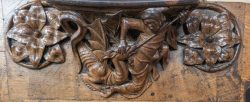 Misericordienschnitzerei 14. Jahrhundert